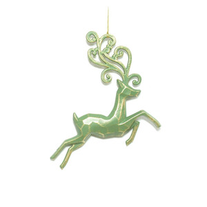 Brushed Gold Reindeer Hanging Decoration