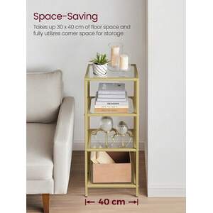 VASAGLE 4-Tier Glass Shelf Storage Rack