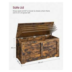 Bronze VASAGLE Chest, Bench, Blanket Box with 2 Safety Hinges, Shoe Bench shot 9251472
