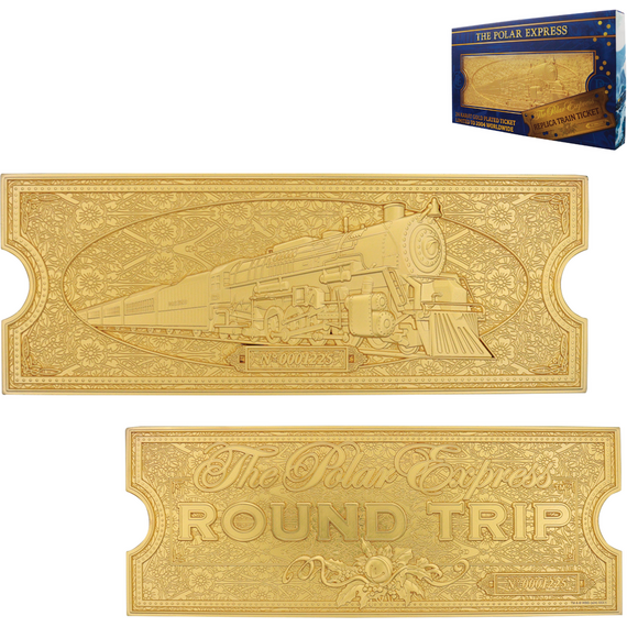 The Polar Express 24k Gold Plated Metal Train Ticket