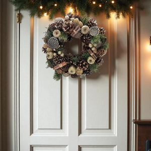 Golden Fruits Christmas Wreath