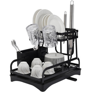2-Tier Dish Drainer with Drying Tray