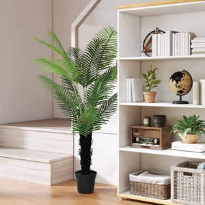HOMCOM 175cm Artificial Areca Palm Tree with Leaves and Flocked Soil