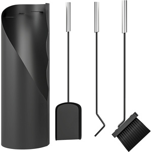 4 Piece Outsunny Metal Fireplace Companion Set