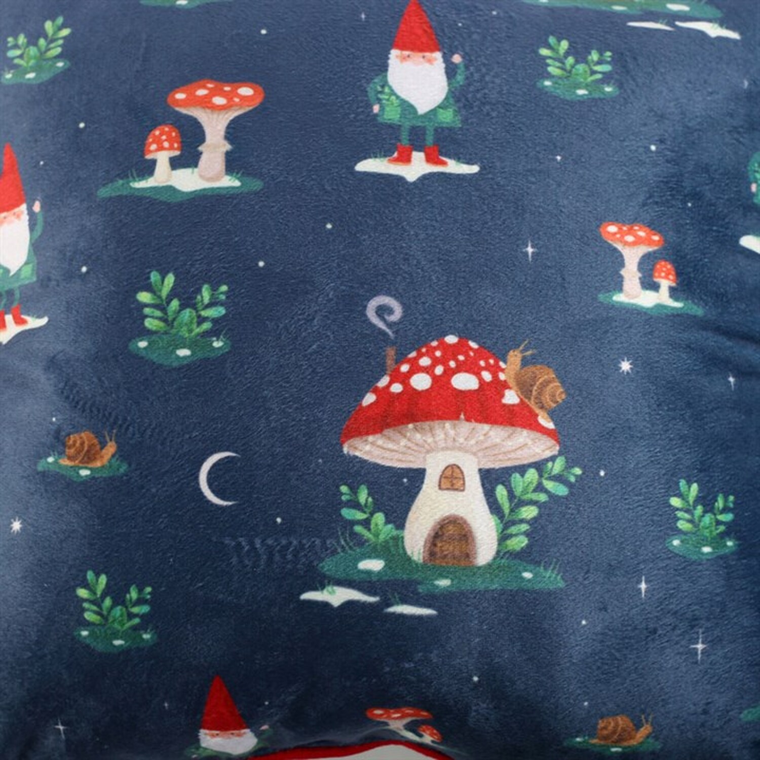 Gnome Sweet Gnome Winter Cushion With Pom Poms - Multicolor