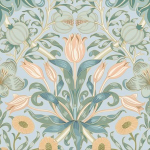 Pomegranate Grove Wallpaper in Blue
