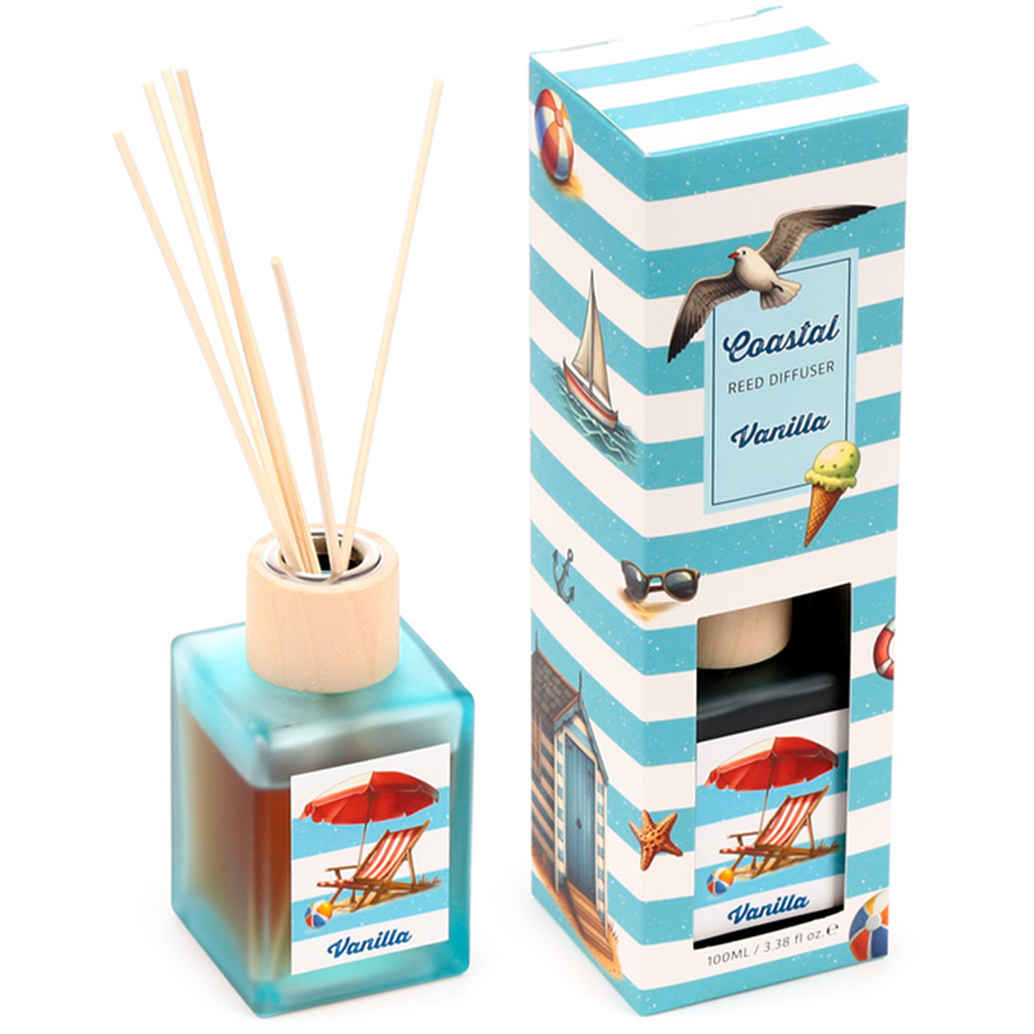 Reed Diffuser - Coastal Vanilla - Blue