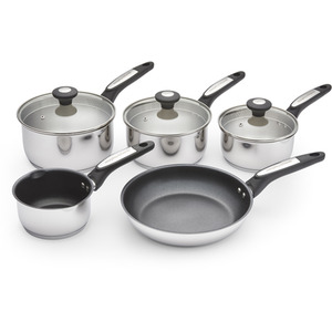 Morphy Richards 5 Piece Pouring Spout Stainless Steel Pan Set