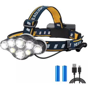 USB Rechargeable 8 LED Head Torch Waterproof