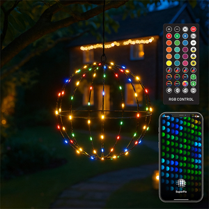 Foldable Ball Lights RGB APP Control Black 30cm