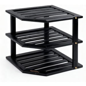 3 Tier Bamboo Corner Shelf Rack Unit