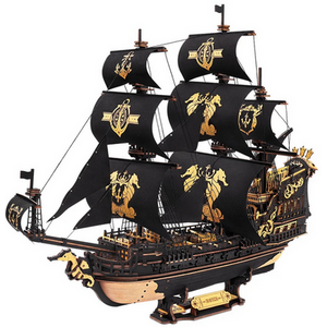 The Seahorse Barque, Pre-colored Baroque-era 3D Wooden Puzzle