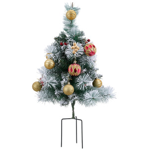 2-Pack Artificial Christmas Trees with Ornaments and LED Lights