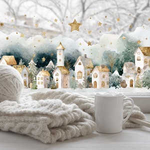 Christmas Winter Scene Window Sticker