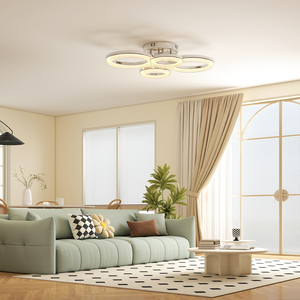 HOMCOM Modern 4-Ring LED Ceiling Light