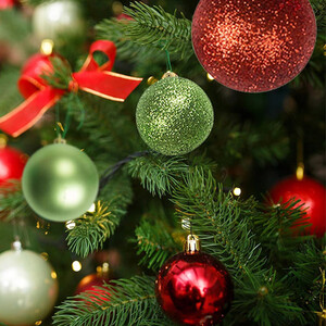 100 Red and Green Christmas Ornament Balls