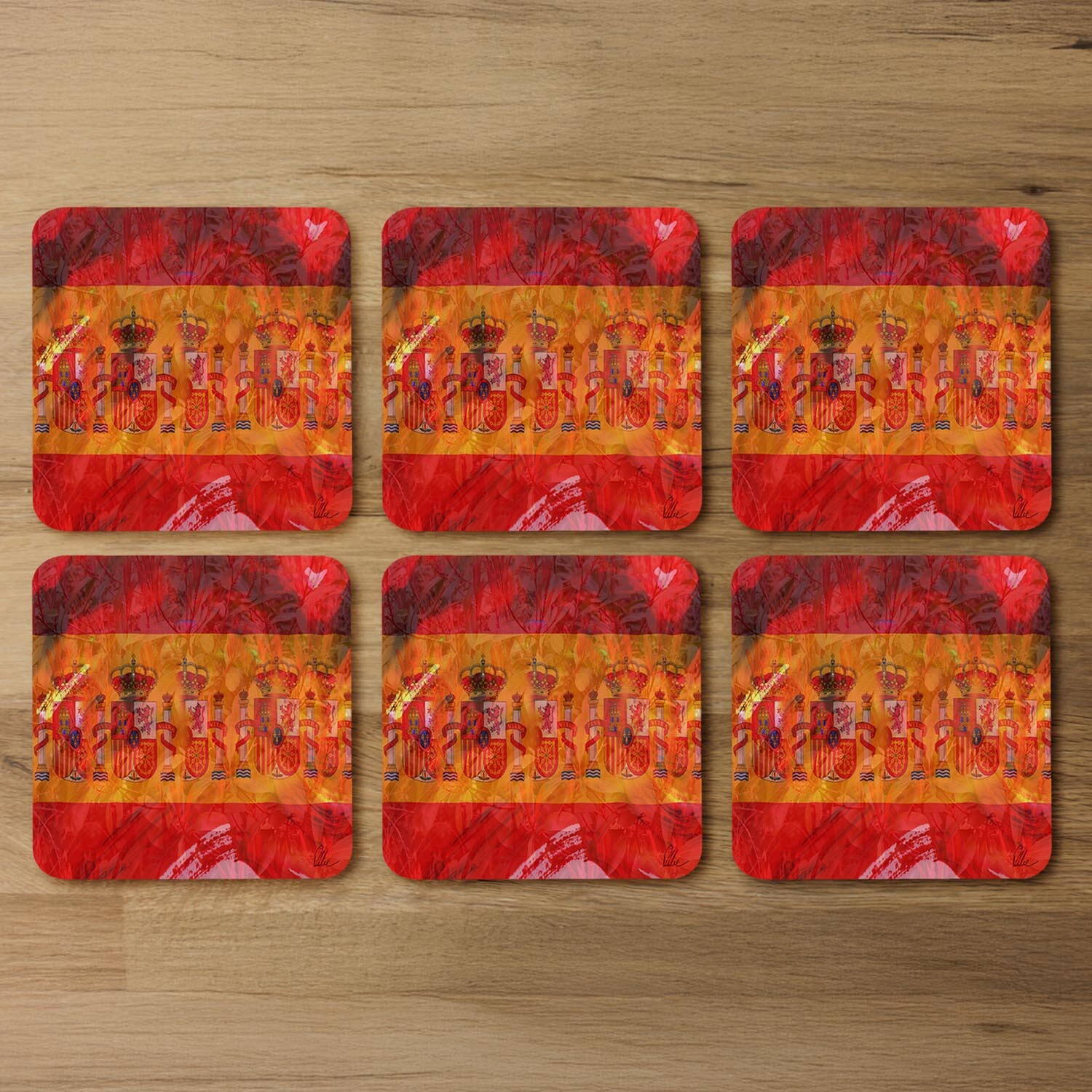Spain Flag Coaster - Red