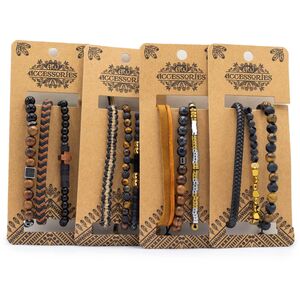 Mens Premium Bracelet Sets Tans (asst)