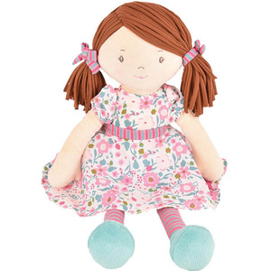 Tikiri Katy Dark Brown Hair Pink Sea Green Dress 40cm
