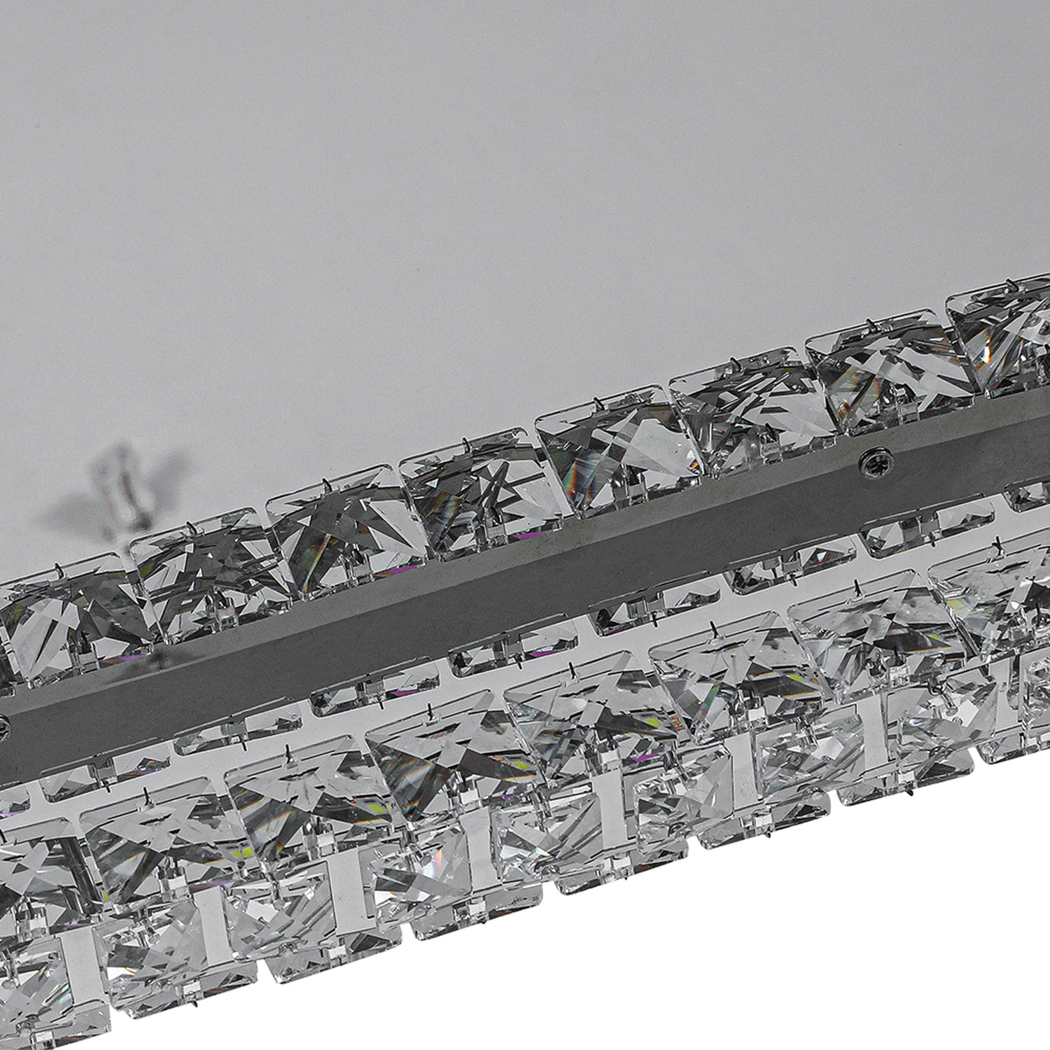 Modern Crystal Square Celling Light - Silver