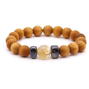 Cedarwood Solar Plexus Chakra Bangle with Citrine for Confidence