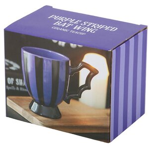 Purple Bat Wing Teacup Gothic Halloween Sip Mug