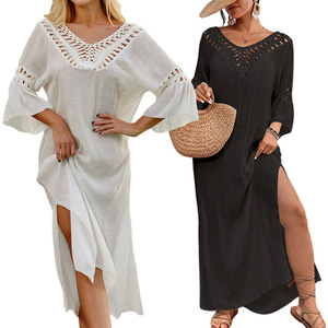 ELLA Women Crochet Beach Cover Up Loose Fit Summer Kaftan Dress