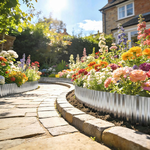 Outsunny Metal Lawn Edging Border Galvanised Steel Lawn Edging