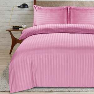 satin-stripe king pink duvet
