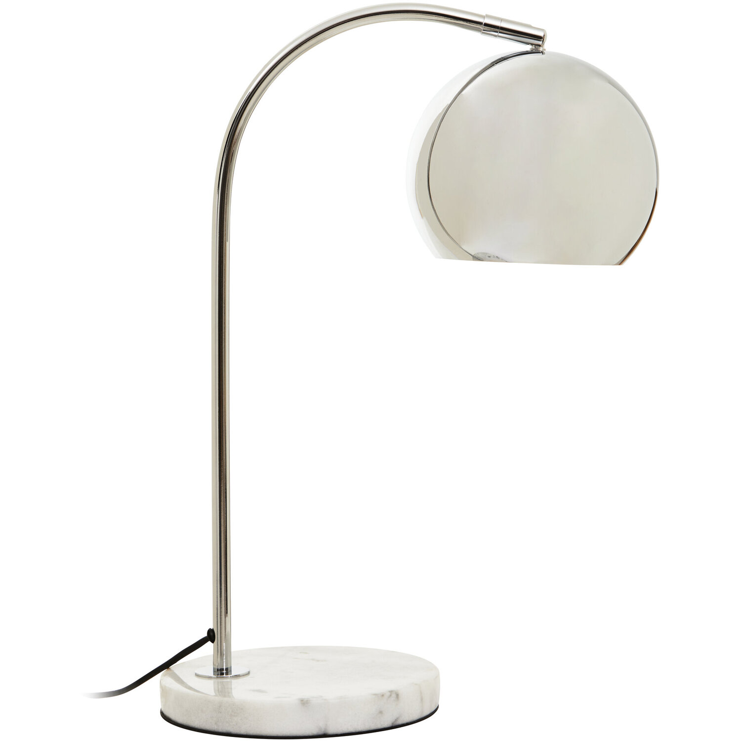 Karter Chrome Finish Table Lamp With White Base - Silver