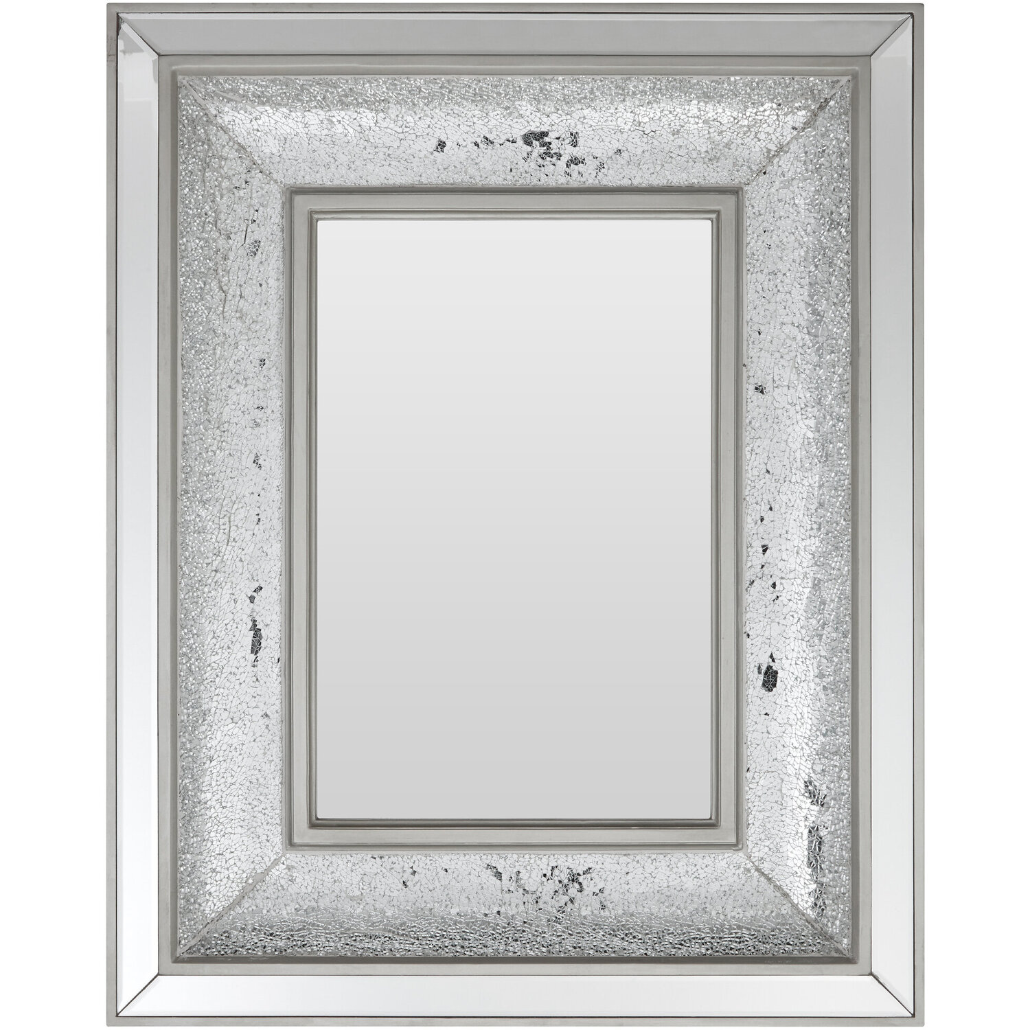 Brussels Baroque Rectangle Gold Wall Mirror - Silver