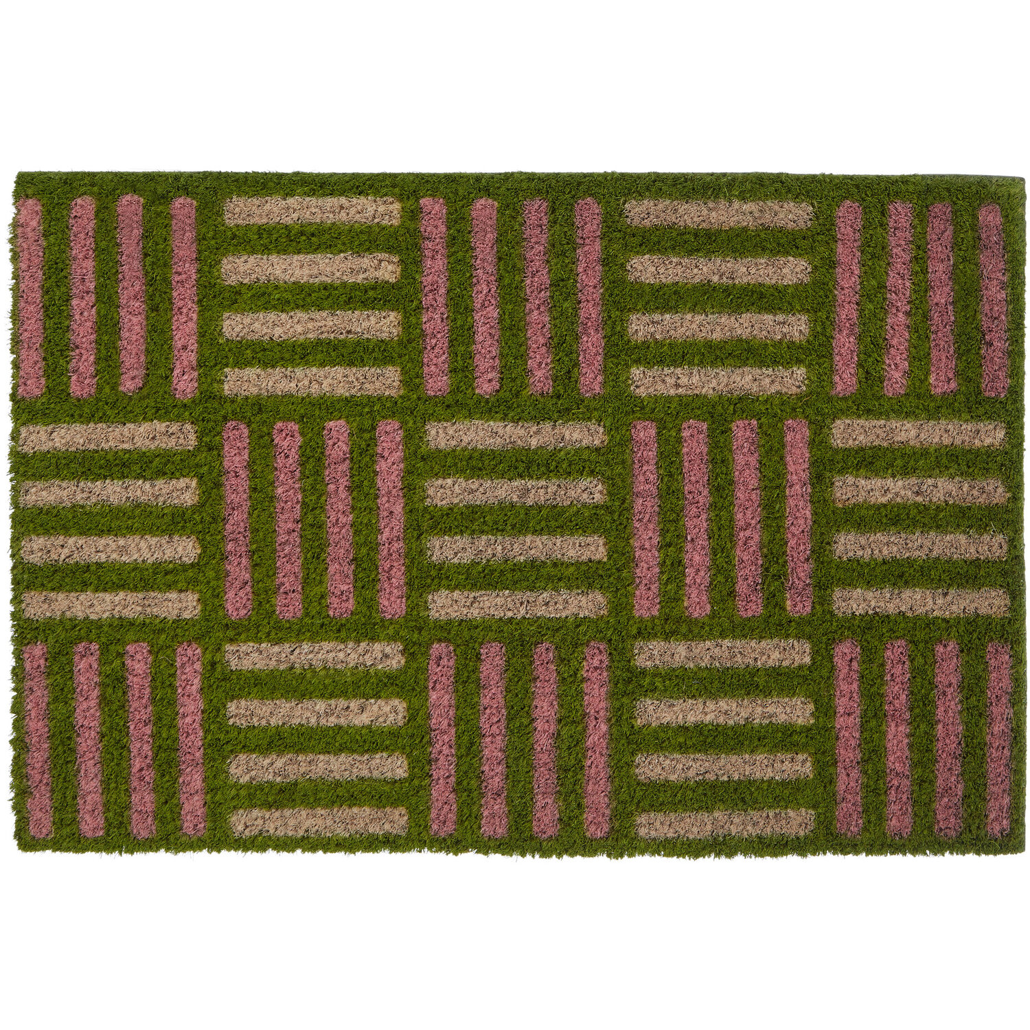 Filta Green Grid Design Doormat - Multicolour