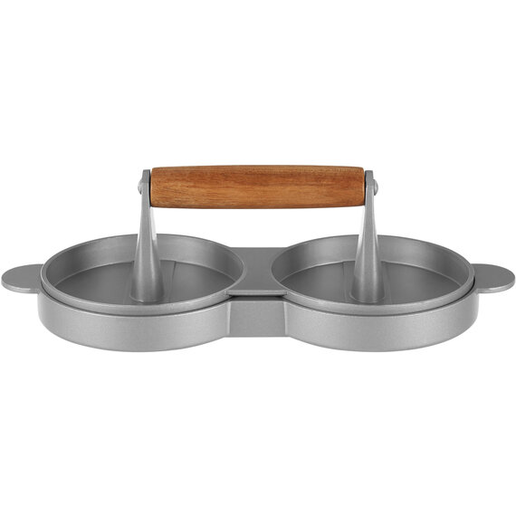 Interiors by Premier Sturdy Double Burger Press,Patty Maker With Wooden Handle