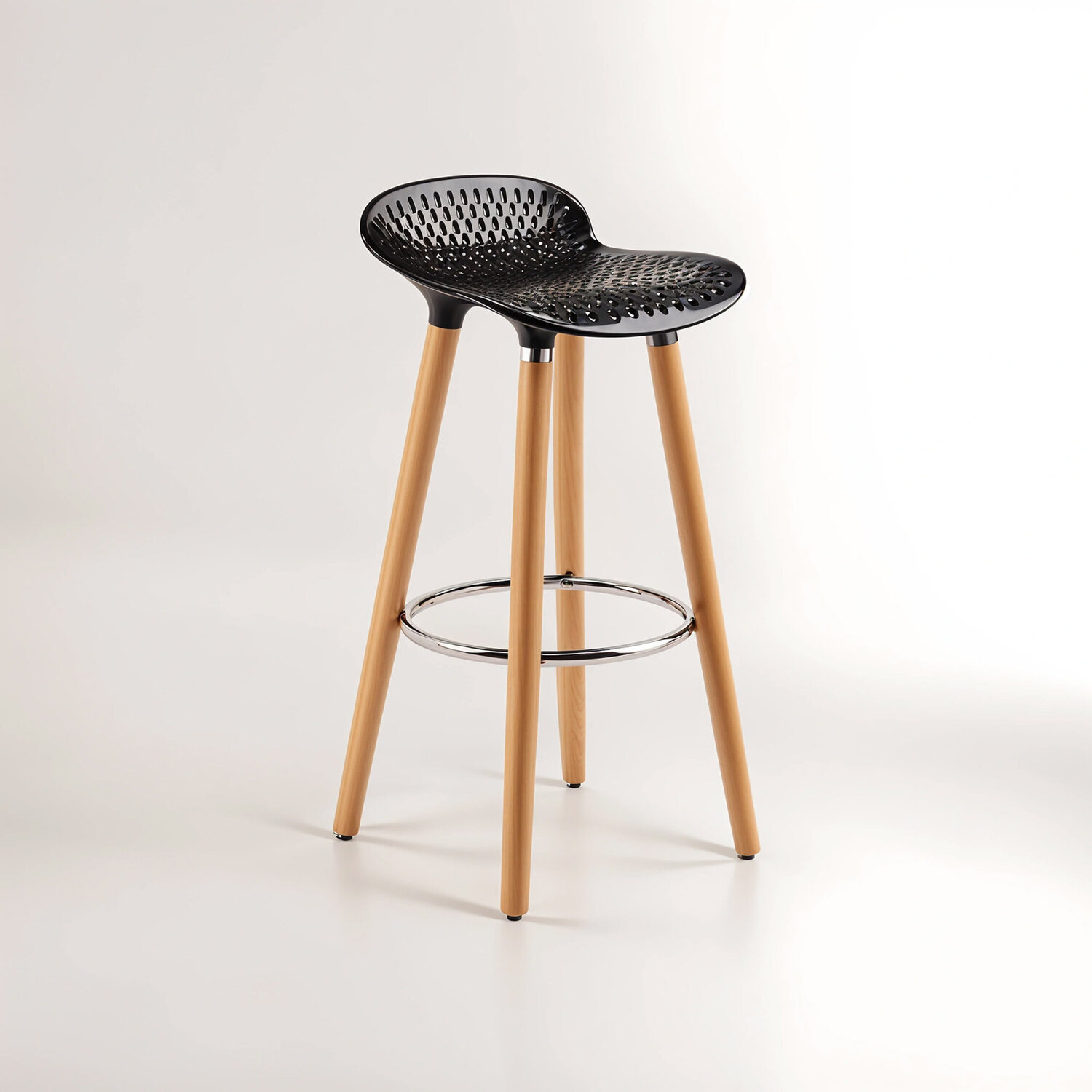 Stockholm Matte Black Bar Stool - Black
