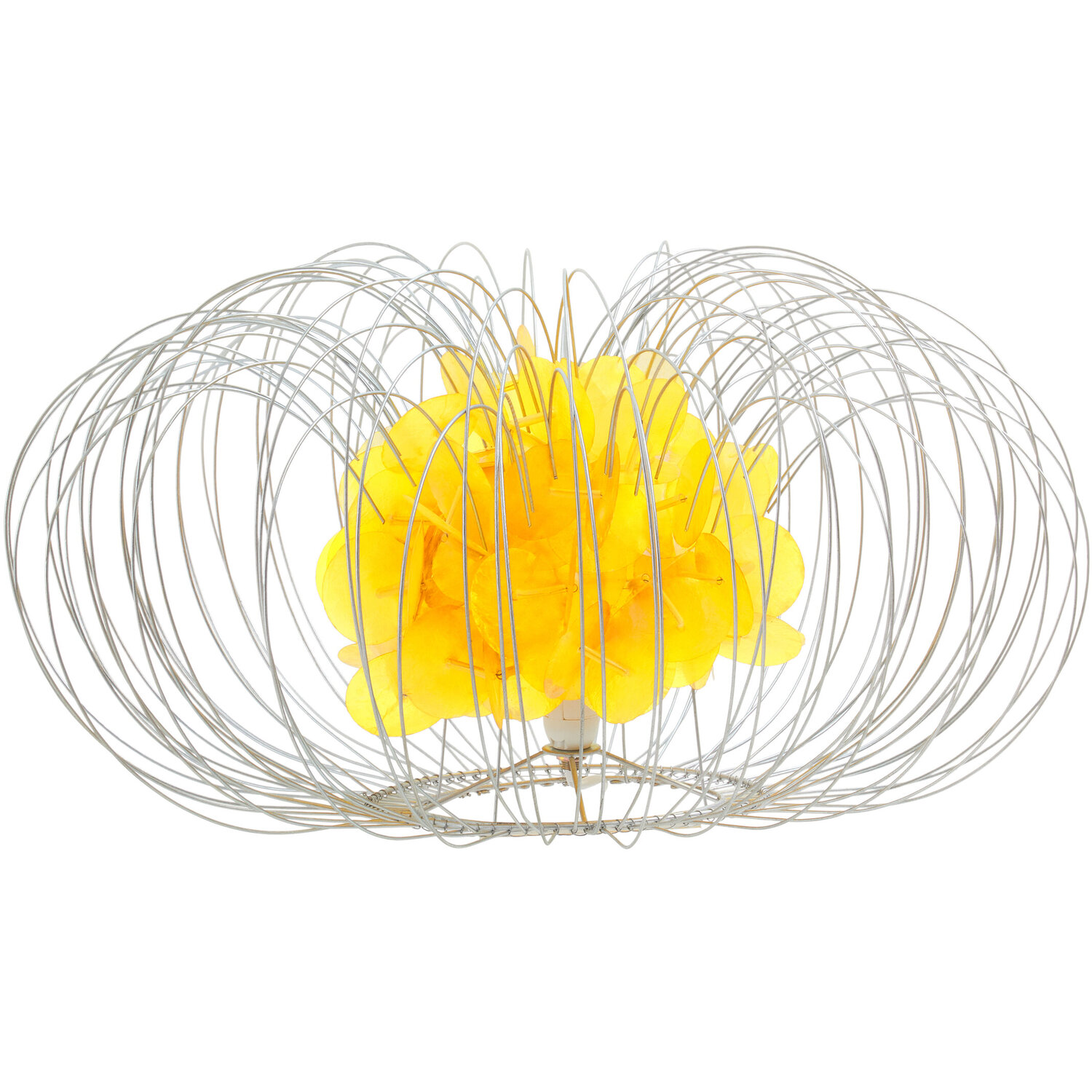 Image of Silver Wire Yellow Table Lamp -&hellip;