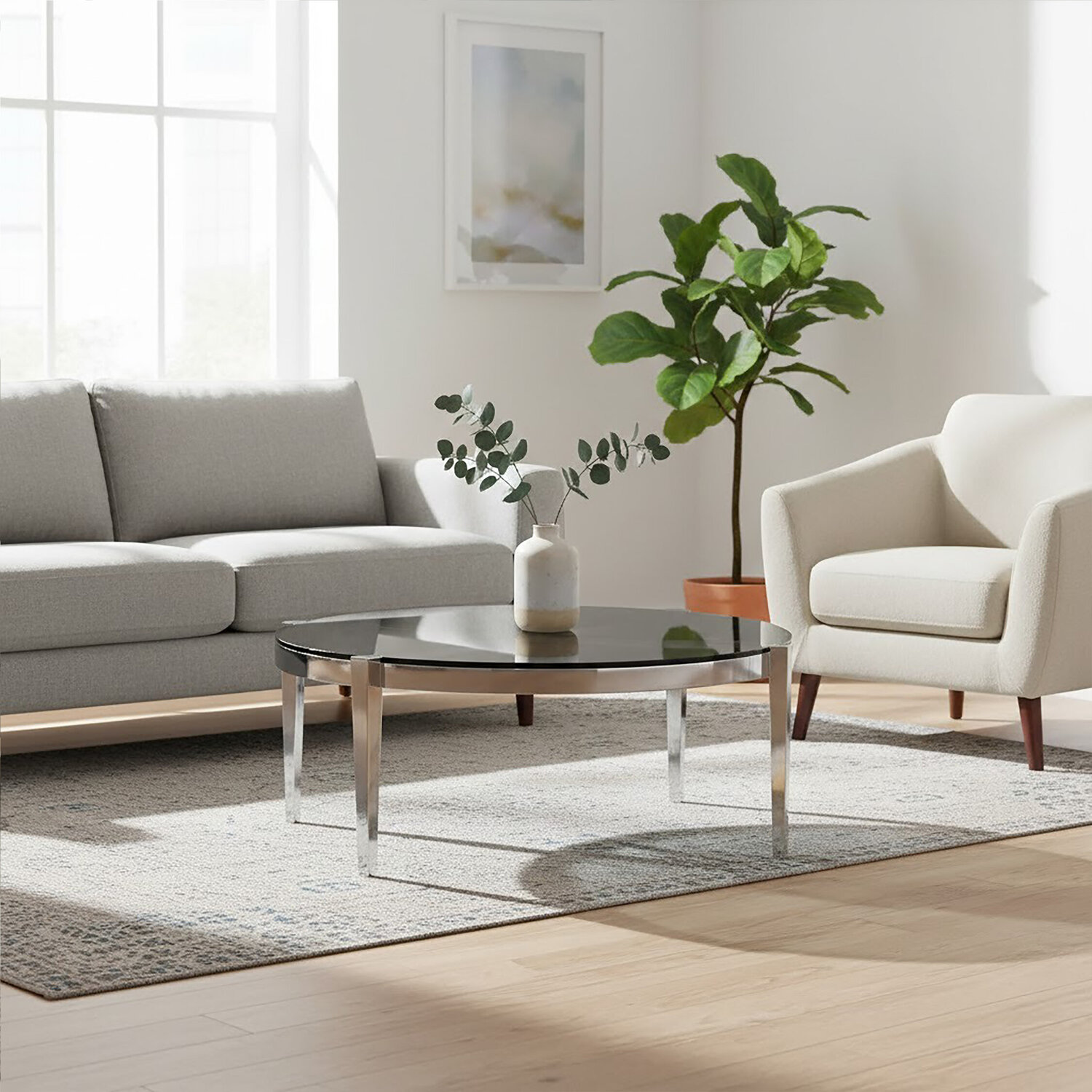Fifty Five South Piermount Round Coffee Table - Silver