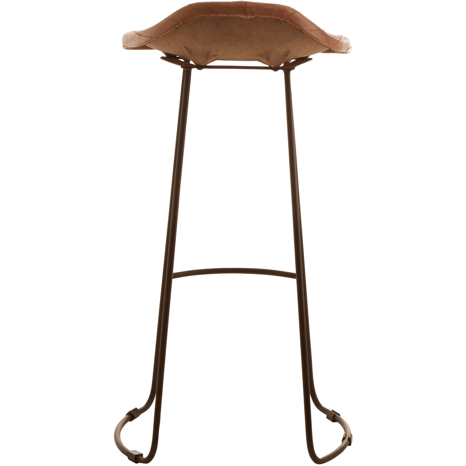 Buffalo Light Brown Leather Bar Stool With Footrest