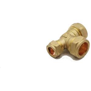 PrimaPlus Dzr Compression Reduced Tee 22 x 15 x 22mm - 22053809 - Premium Brass Fitting for Water an