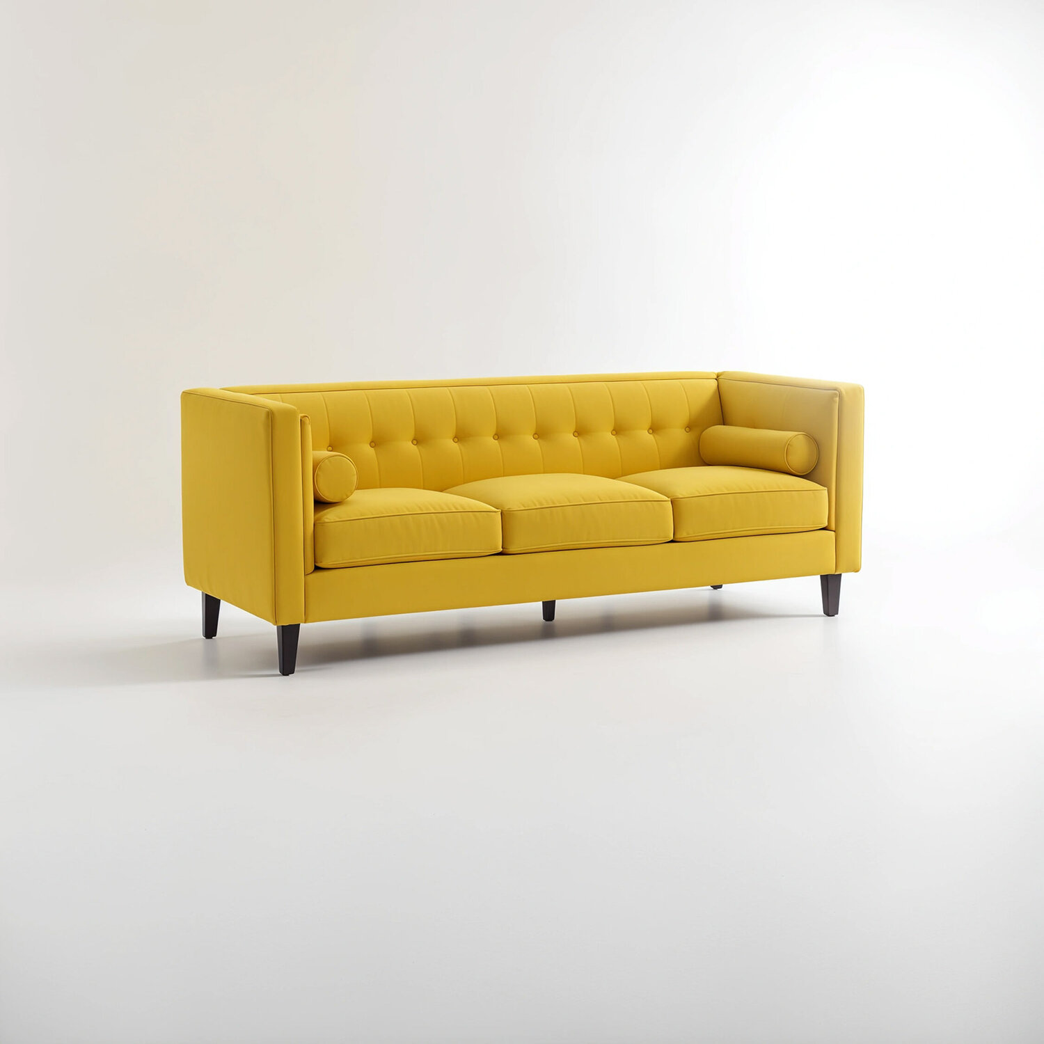 Helia 3 Seat Olive Velvet Sofa - Green