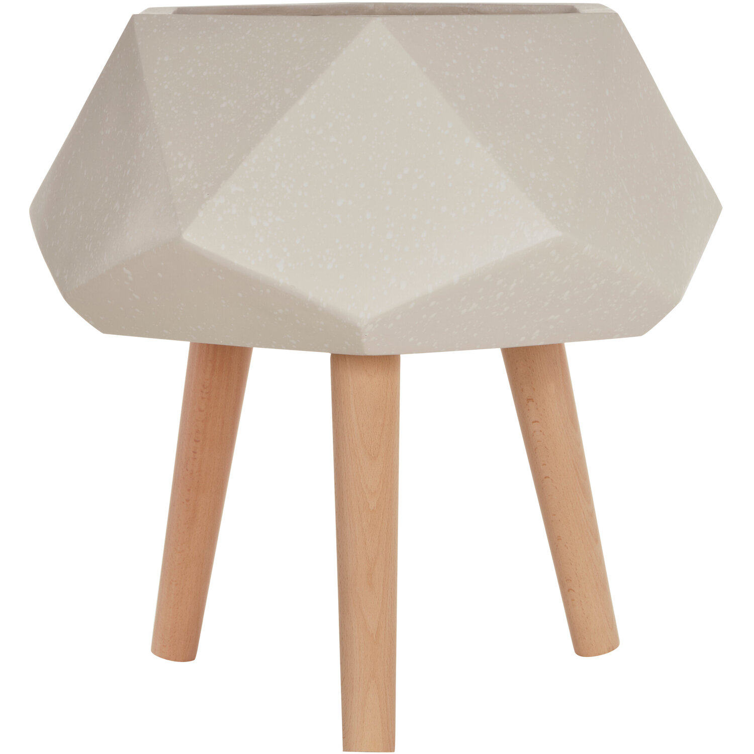 Darnell White Geometric Planter with Legs - White