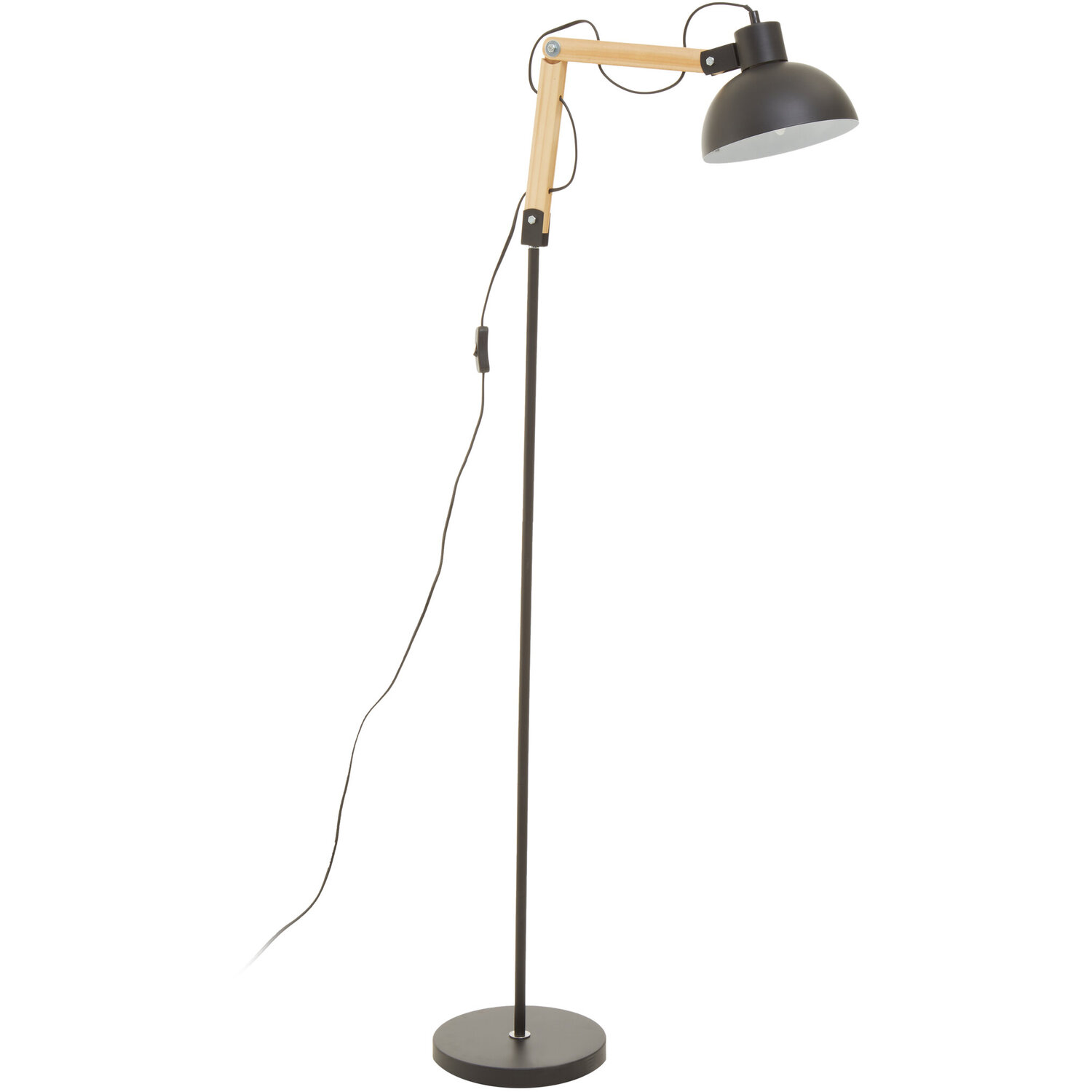 Blair Black Wood and Metal Floor Lamp - Black
