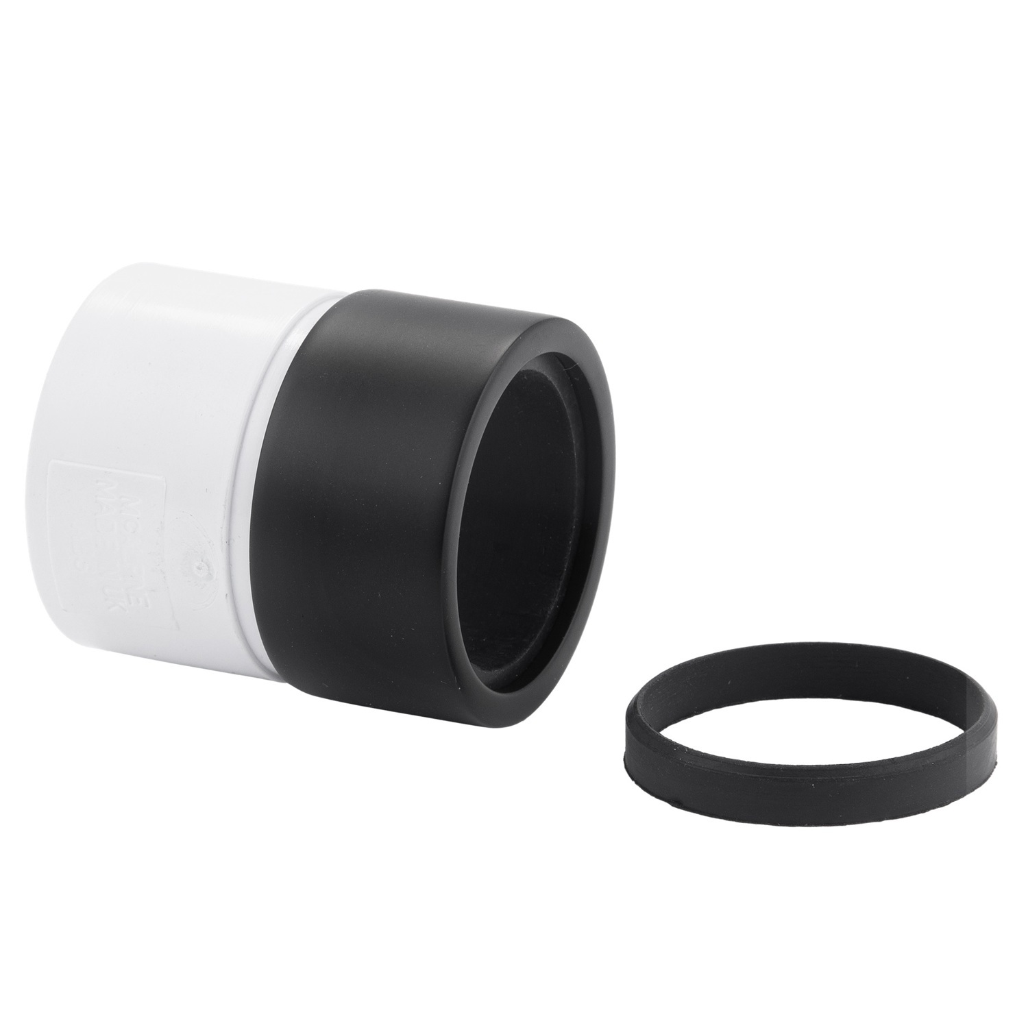 Mcalpine Straight Connector Abs To Matt Black Brass - Grey