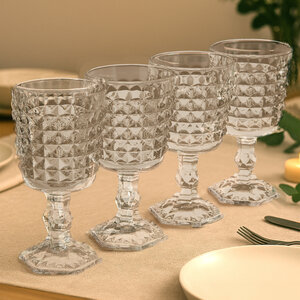 Set Of Four Pyramid Wine Goblets