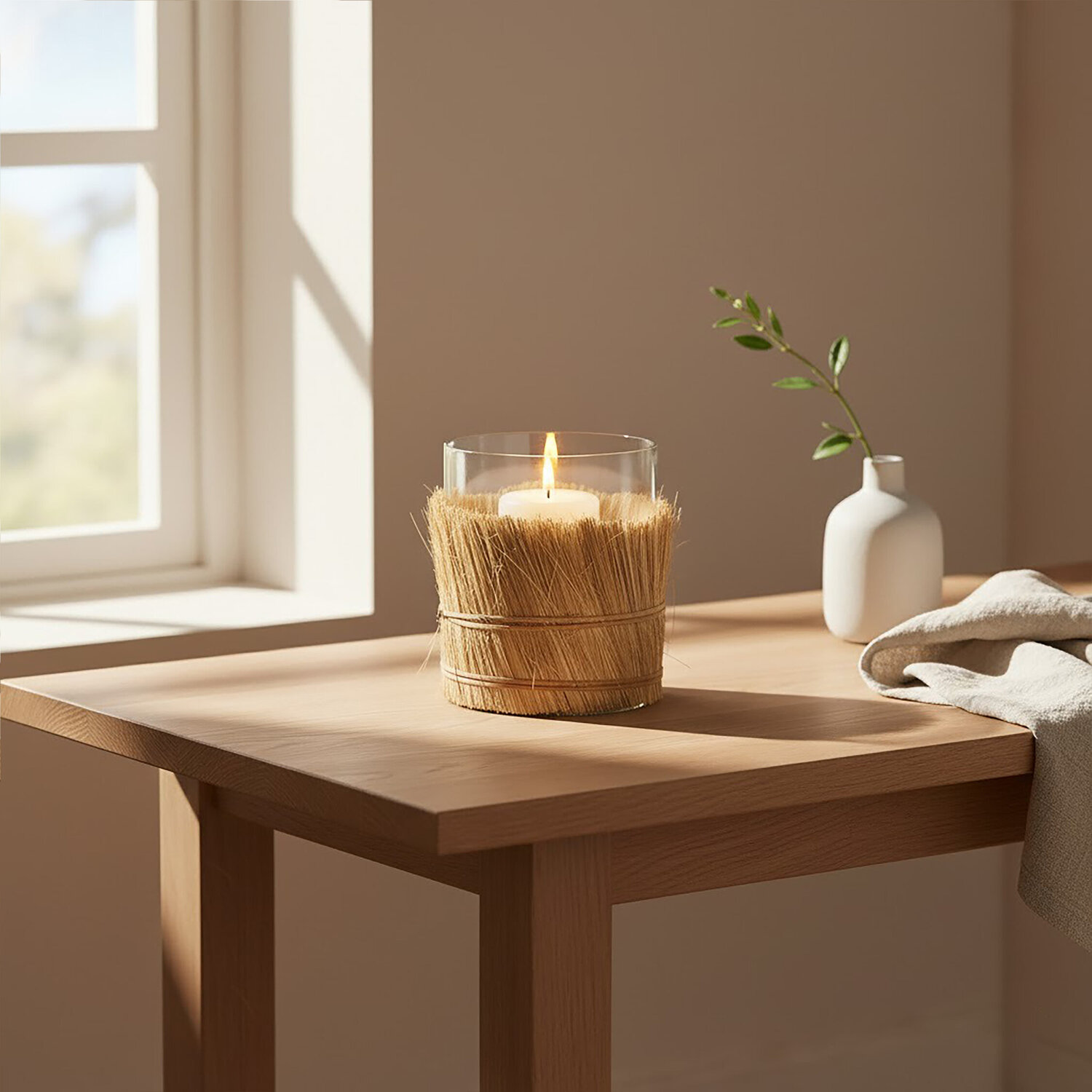 Kuta Natural Medium Candle Holder - Natural