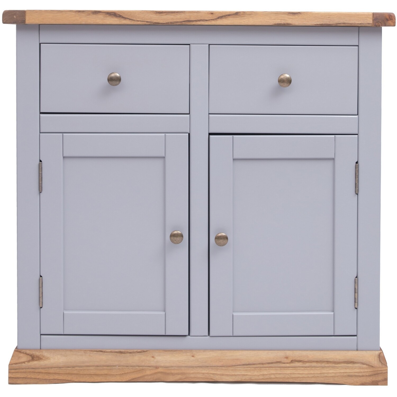 Cabinet Bits Biccari Grey 2 Drawer 2 Door Sideboard Brass Knob - Grey