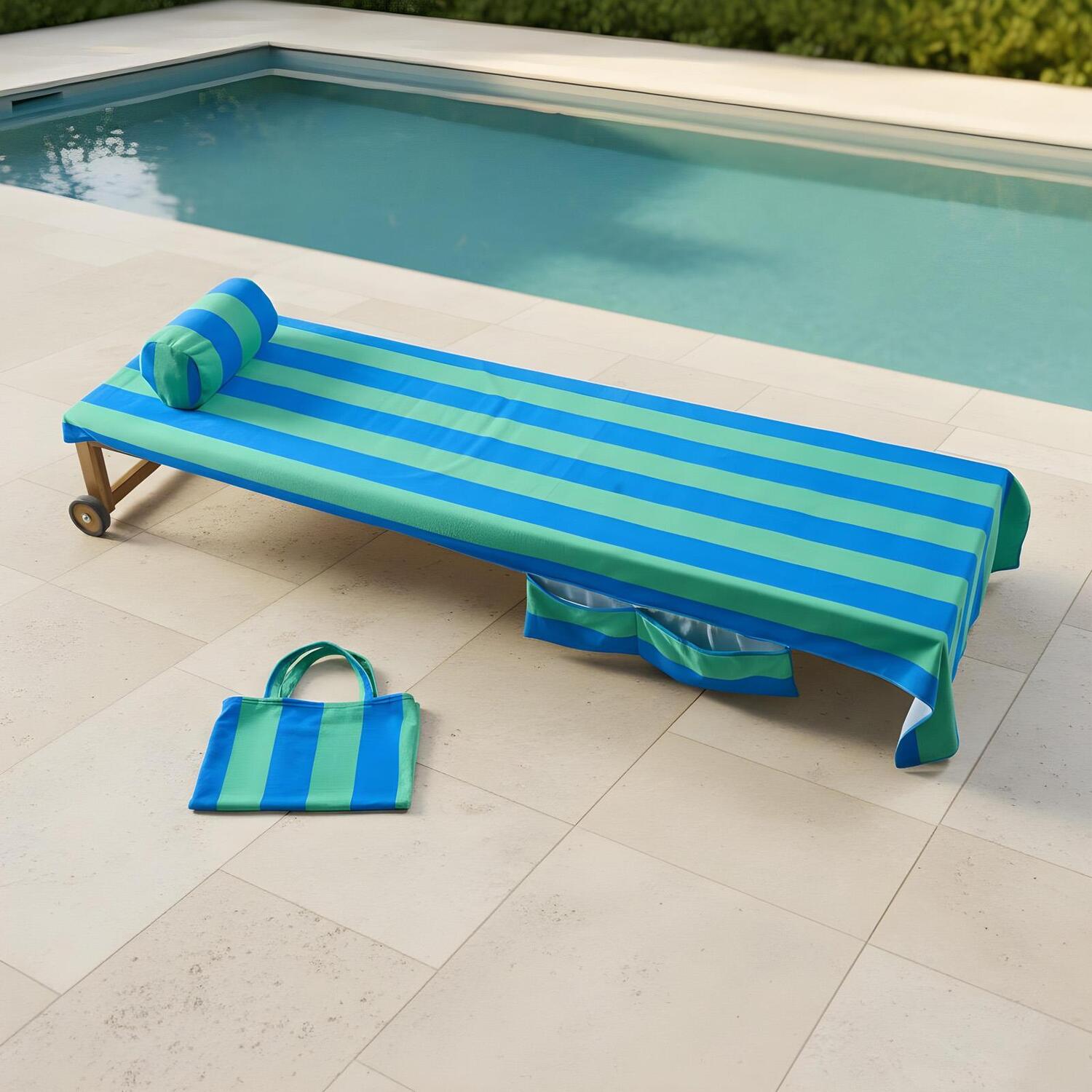 OHS Vertical Stripes Beach Bolster Neck Back Support Pillow