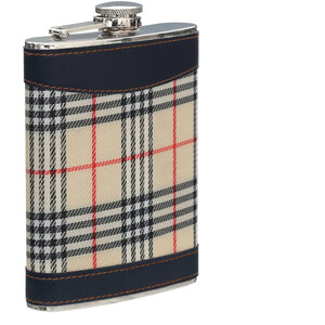 Cream Tartan Hip Flask