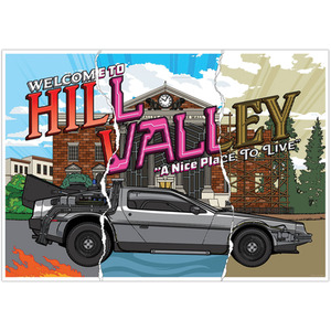 Back to the Future 40th Anniversary Hill Valley A3 Art Print