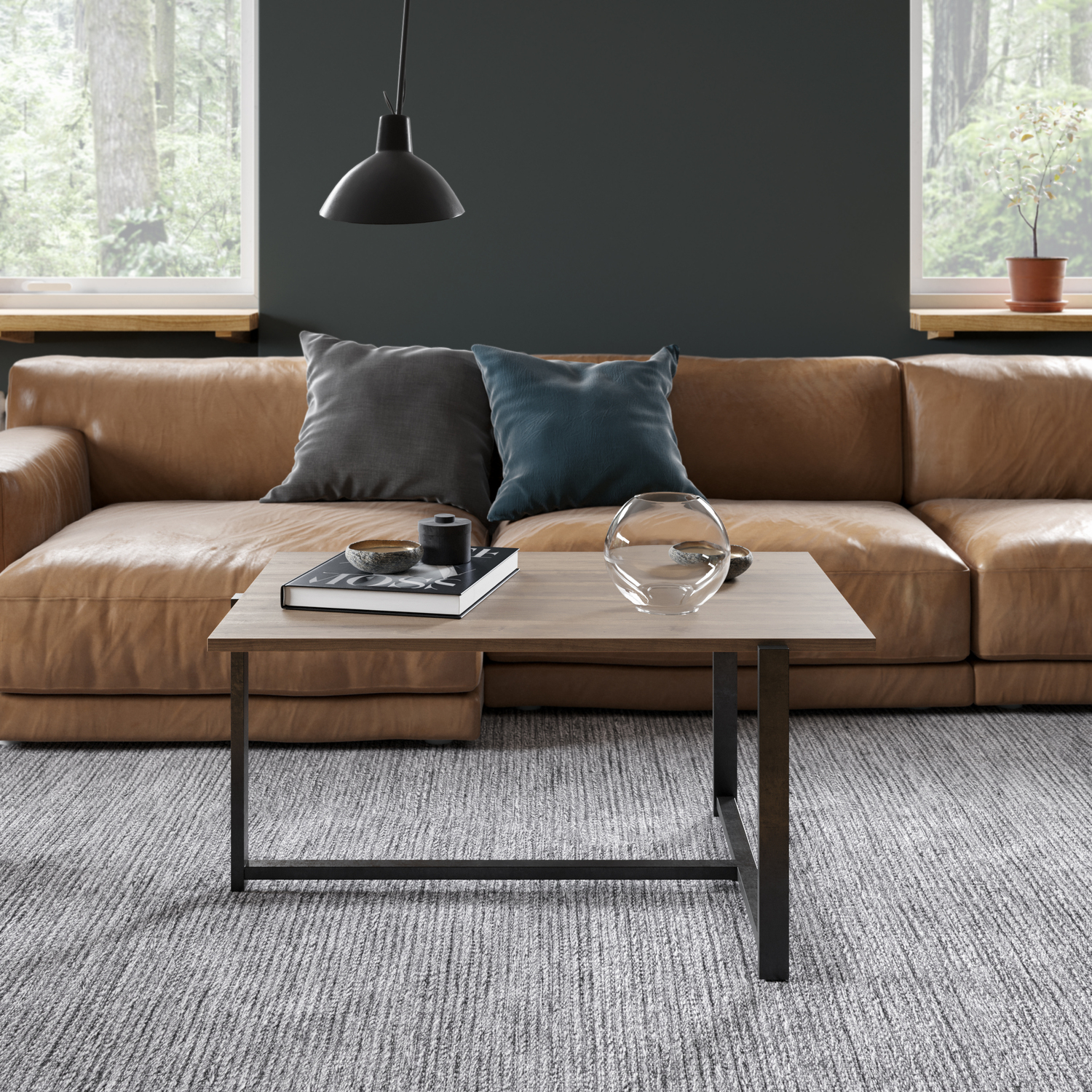 Decorotika Merideth Coffee Table - Walnut And Black