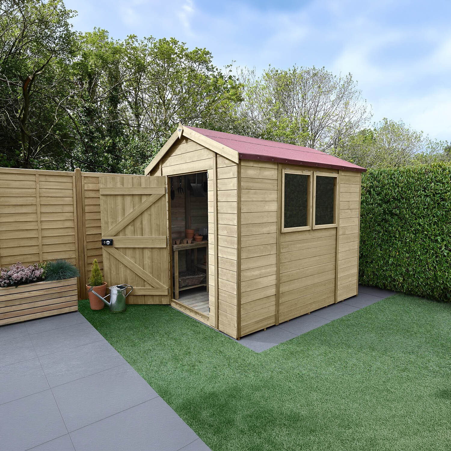 Timberdale T&G Pressure Treated Apex Shed - 8x6 / No Installation / Without Base